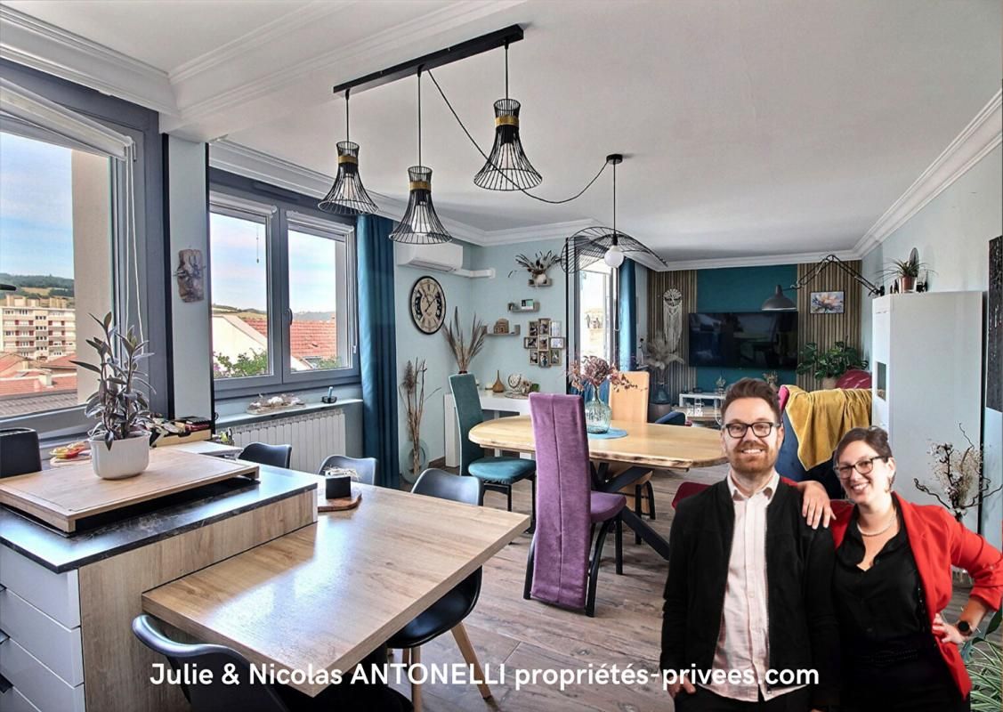 FIRMINY Appartement 96 m2 2 ou 3 chambres avec GARAGE, CAVE, 2 LOGGIAS au DERNIER ETAGE avec ASCENSEUR 1