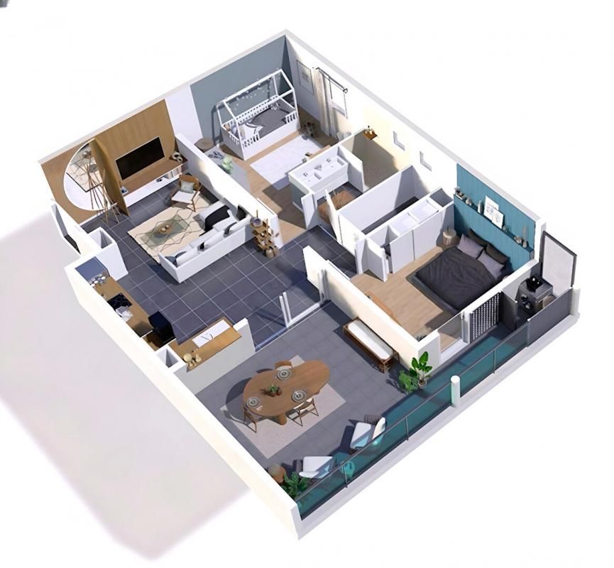 LE LAMENTIN Appartement de Standing 3 pièce(s) 89 m2 avec jardin de 52,40m2 au lamentin 3