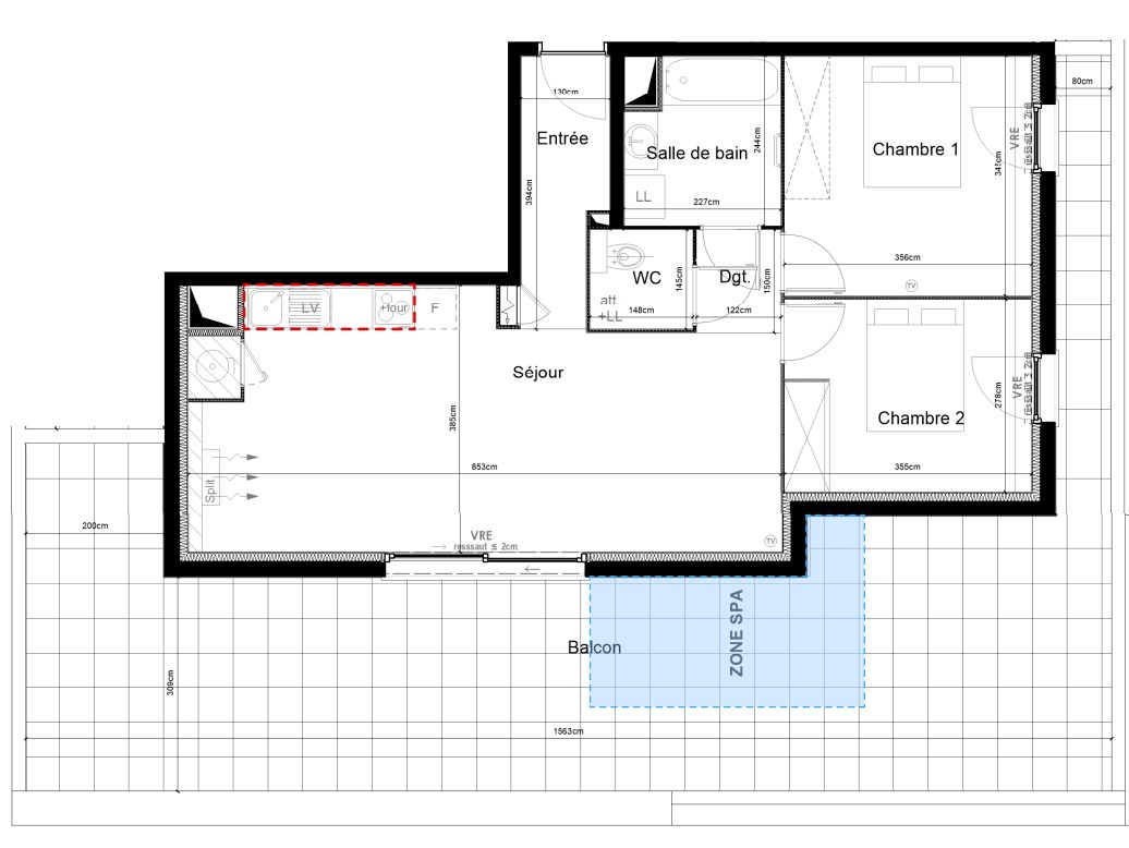 SAUVIAN Appartement T3, Terrasse 61 m² exposition Sud, et 2 places de parking 3