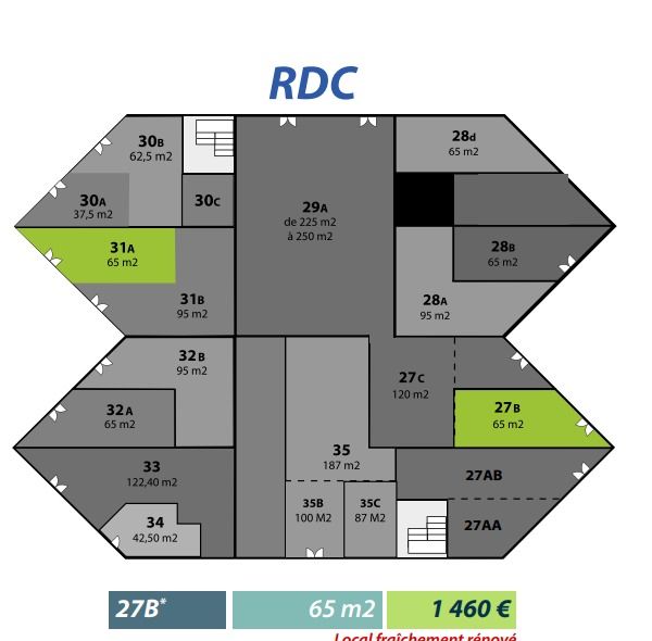 BAIE-MAHAULT BAIE MAHAULT - Local commercial Jarry Hyper centre 65 m² 2