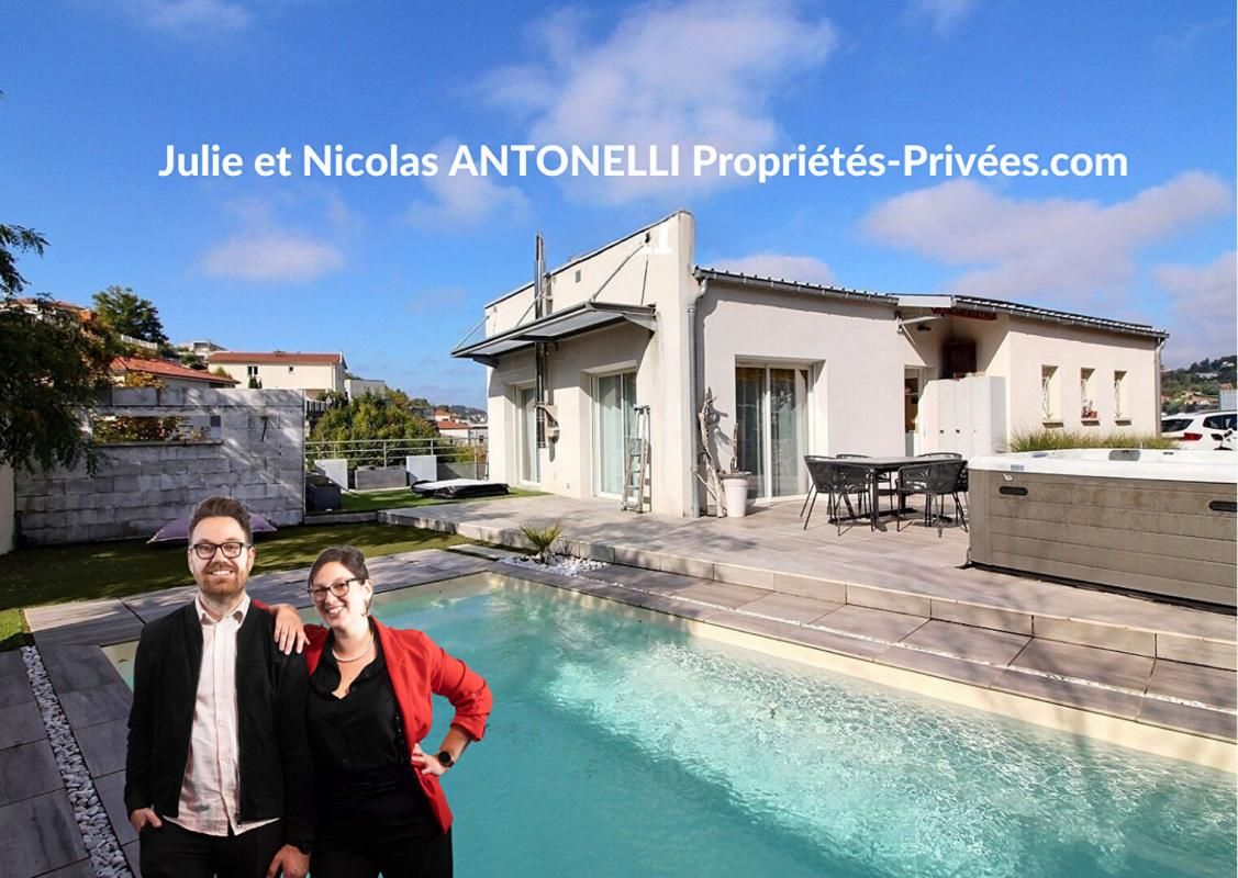 Maison 147m² habitables, 4 chambres dont un studio indépendant, piscine et spa