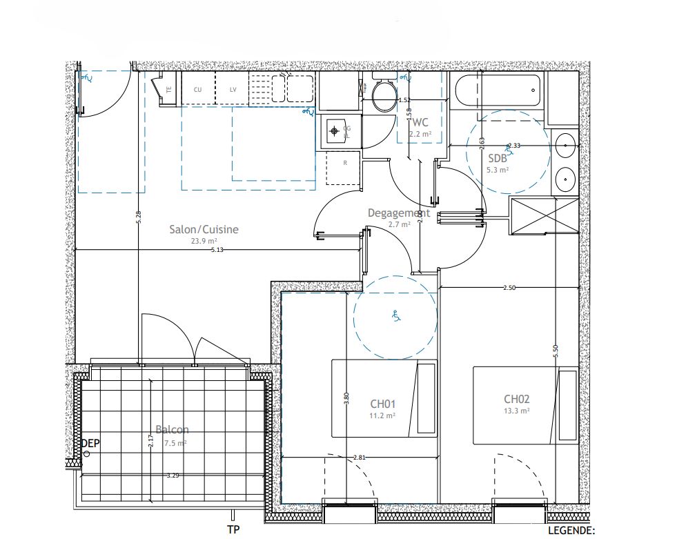 LATTES Appartement T3 avec balcon et parking 3