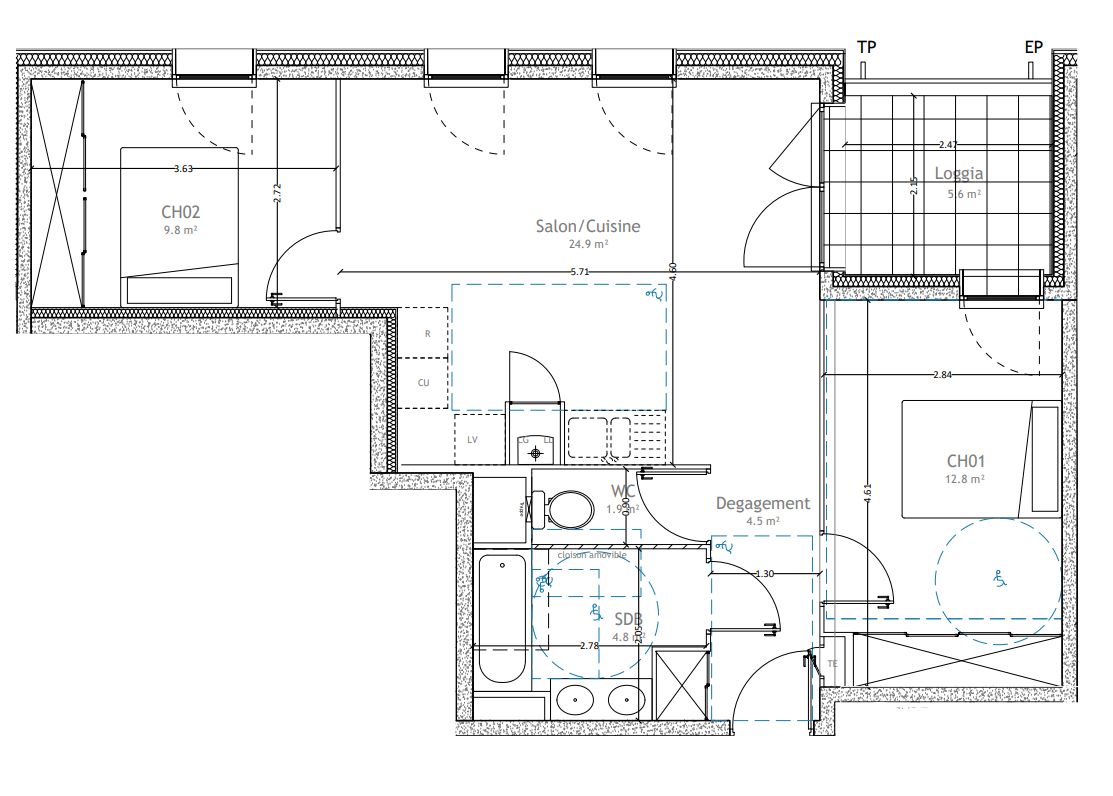 LATTES Appartement T3 avec balcon et parking double 3