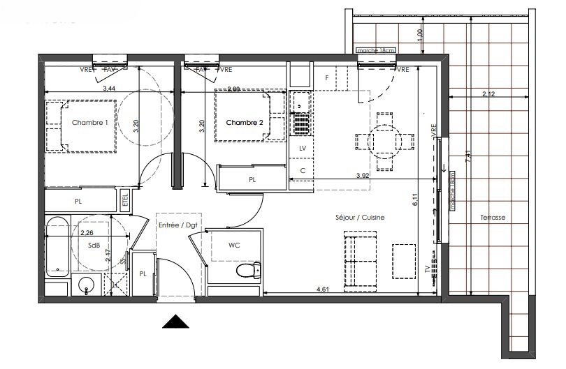 SETE Proche de la Mer, quartier de la  Corniche à Sète. Appartement  T3 avec terrasse 2