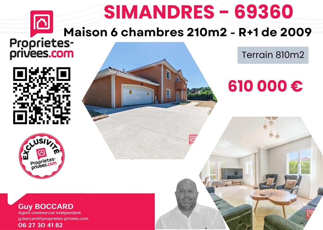 Maison Simandres 8 pièce(s) 210 m2 _ Terrain 811m2