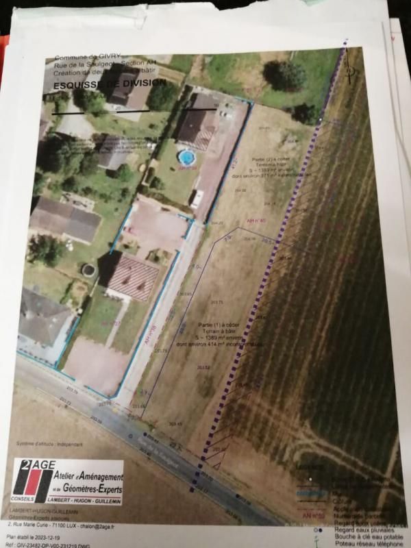 GIVRY Rare Terrain plat a Givry 1389 m2 2
