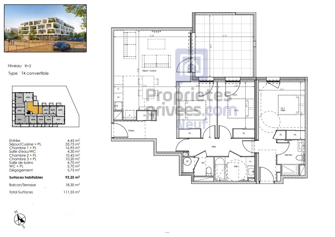 BEZIERS Un habitat tourné vers la nature, T4  de 93 m², avec terrasse 2