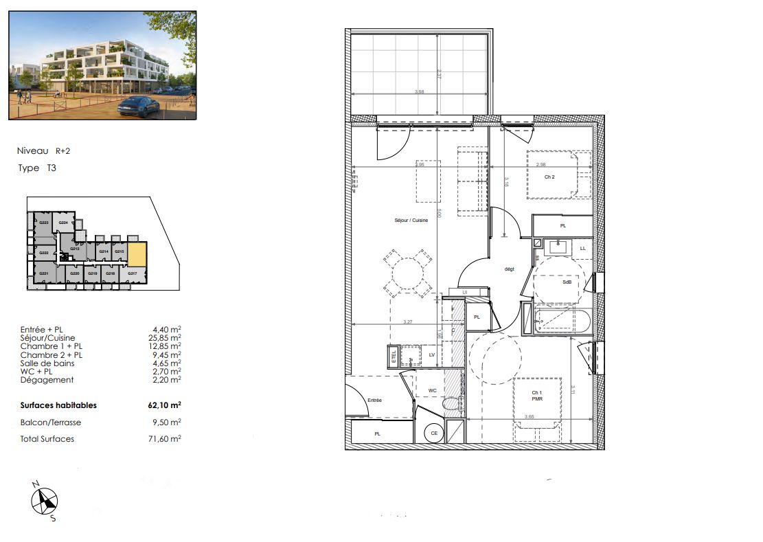 BEZIERS Un habitat tourné vers la nature, T3 de 62 m², avec terrasse 2