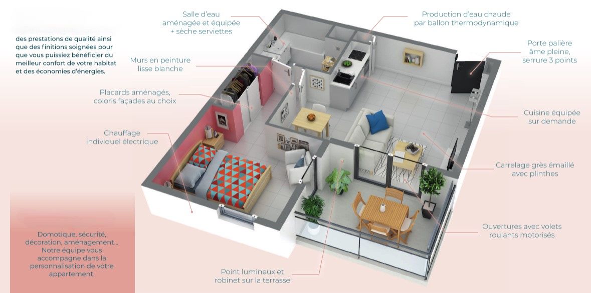 BEZIERS Un habitat tourné vers la nature, T3 de 63 m², avec terrasse 3