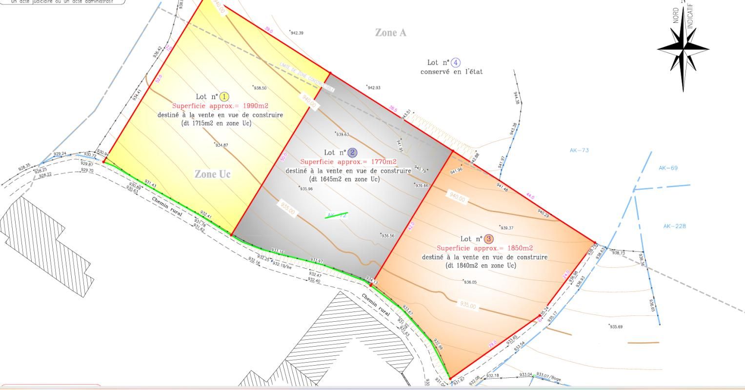 RIOTORD EXCLUSIVITE RIOTORD 43220 côté MARLHES 42660 parcelle de terrain de 1990m² dont 1715m² constructibles 2