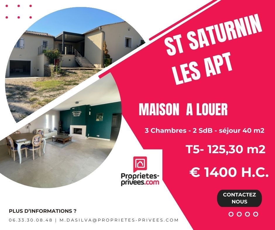 Maison A LOUER 5 Pièces St Saturnin les Apt 84490
