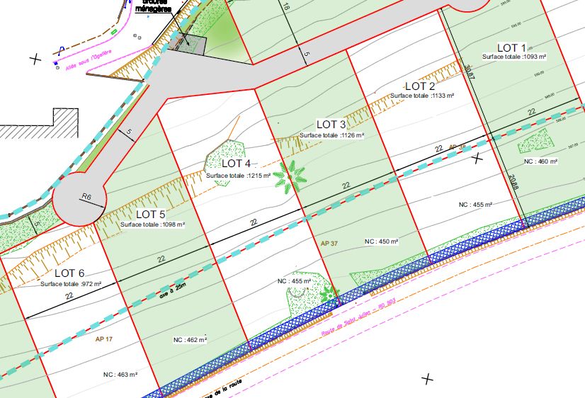 BOURG-ARGENTAL BOURG ARGENTAL 42220 TERRAIN à BATIR 972 m² viabilisé 2