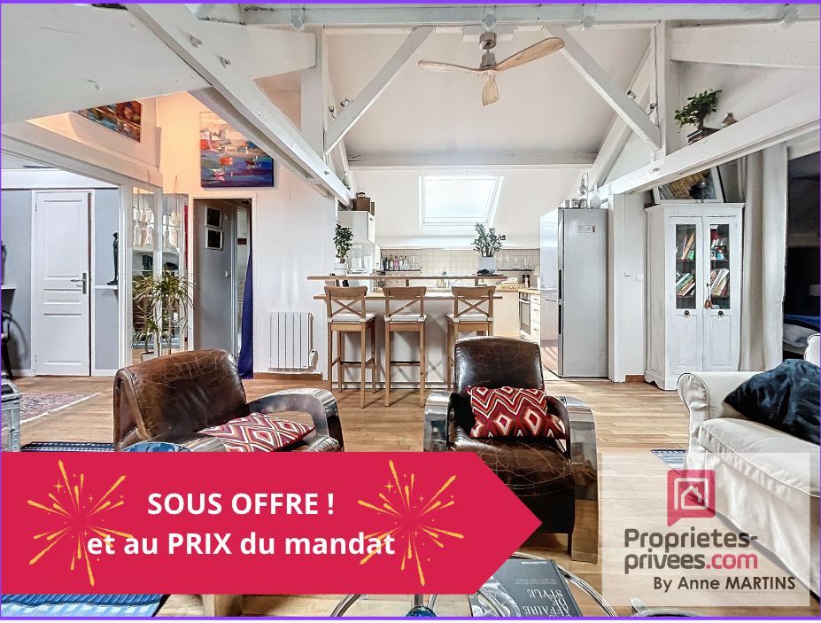 Appartement atypique, type loft, dernier étage 60 m²