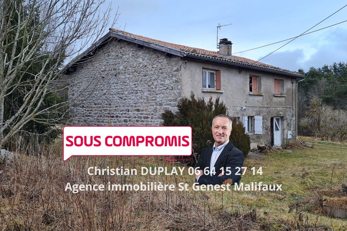 SAINT-GENEST-MALIFAUX Saint Genest Malifaux 42660 fermette sur deux niveaux comprenant environ 120m² habitables et un garage sur 1,3 hectare de terrain agricole 1