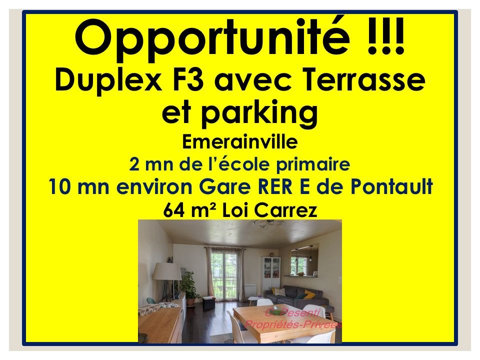 Appartement Duplex Emerainville 3 pièce(s) 64 m2 avec terrasse