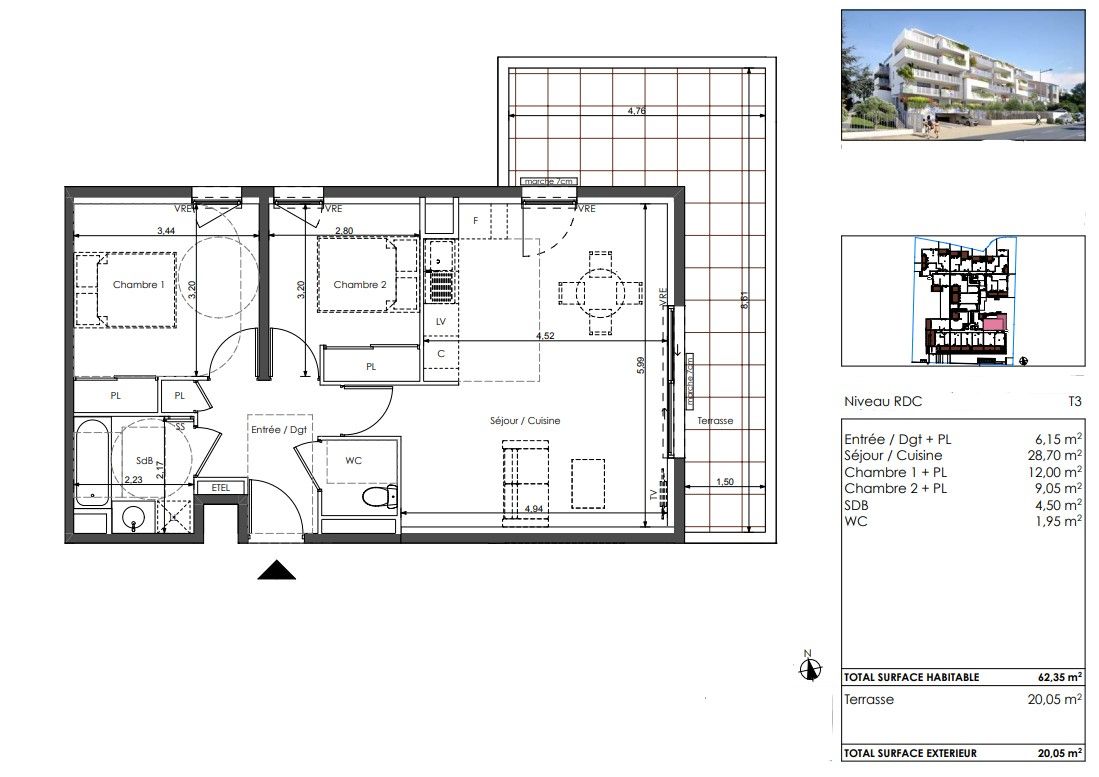 SETE Proche de la mer. Appartement T3 avec terrasse (Corniche Sète) 2