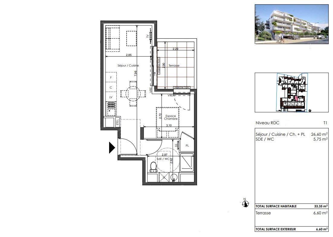 SETE A deux pas de la mer. Appartement T2 lumineux avec terrasse 3