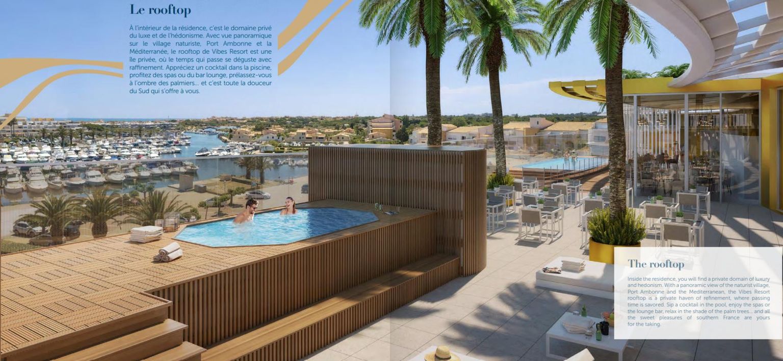 LE CAP D'AGDE Village naturiste Cap d'Agde, T1 lumineux exposé Sud, alliant confort, élégance et art de vivre en Méditerranée 2