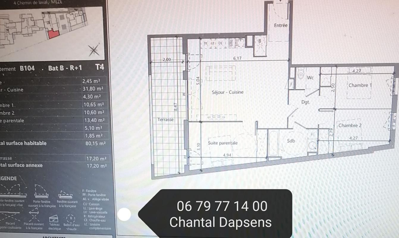 MEZE Appartement T4 80.15 m2 gde terrasse 2