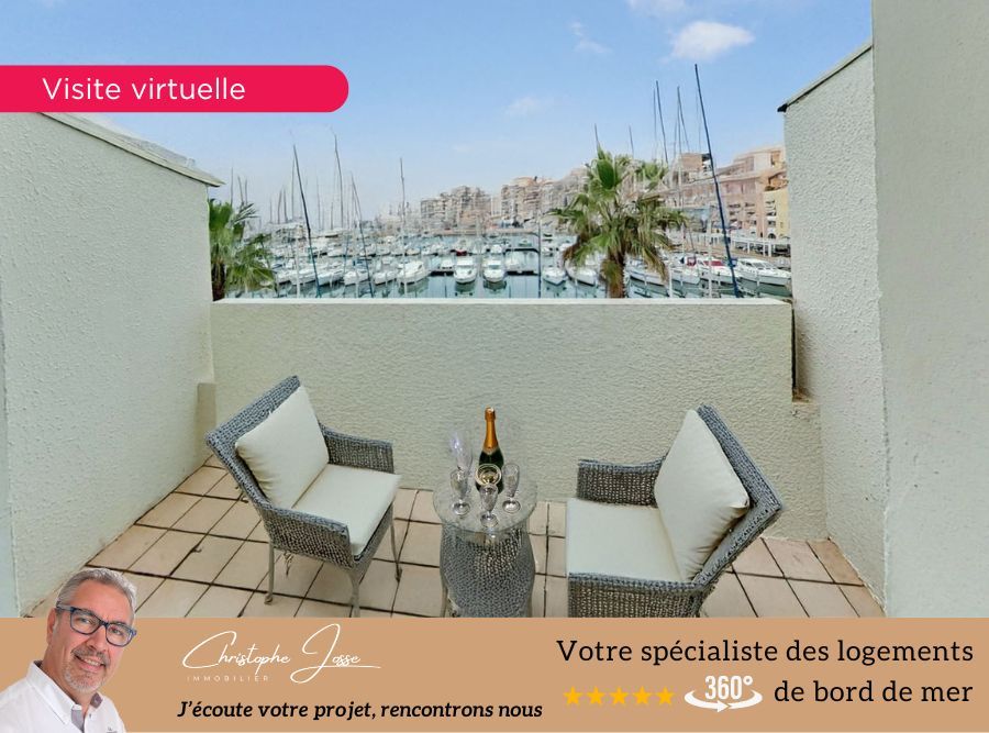 LEUCATE T2 mezzanine vue Port avec Parking 3