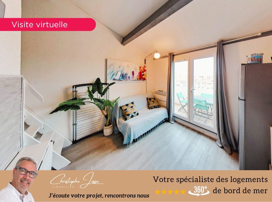 LEUCATE T2 mezzanine vue Port avec Parking 4