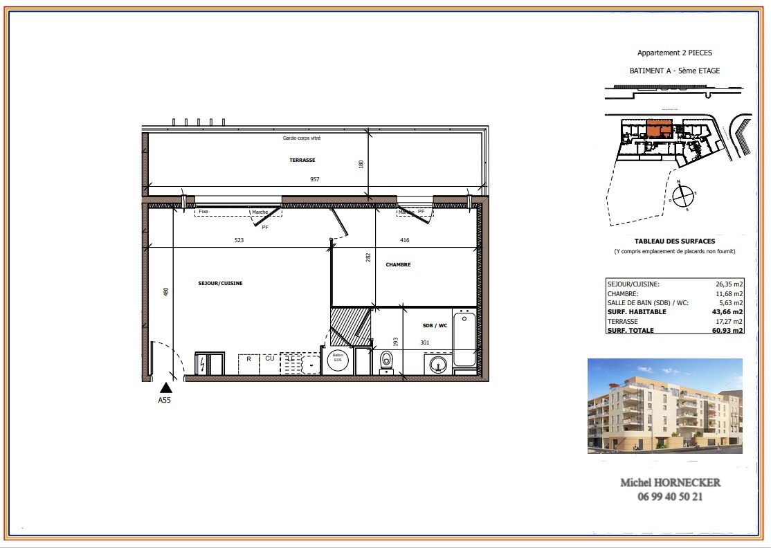 BEZIERS Appartement T2 avec terrasse, dernier étage en plein coeur du centre-ville 3