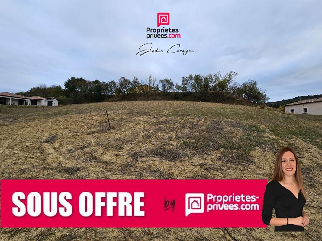 Terrain constructible 1594 m2 à 5min de Limoux