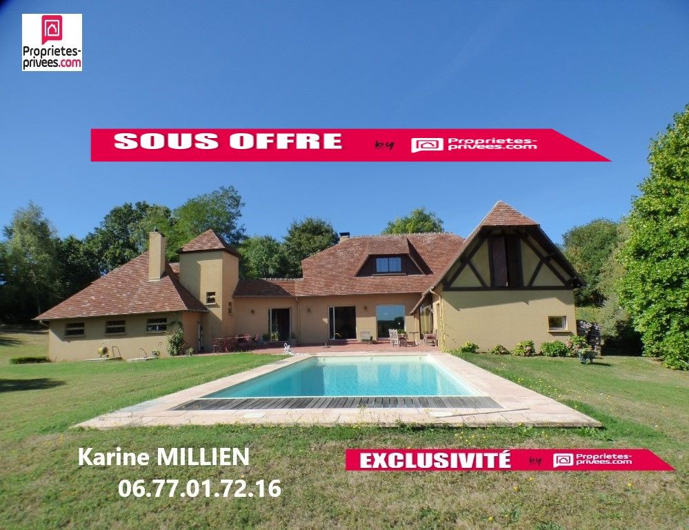 MUZY 27650 Maison individuelle sur env. 74000 m² de terrain avec piscine 11x5 chauffée et sécurisée - 1 étage - 5 chambres - Garage - 488 000 HAI