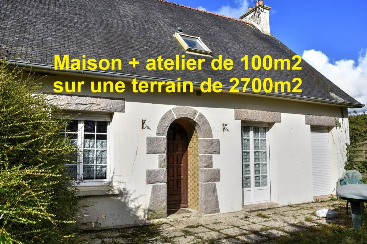 TREGUIER Maison avec atelier de 100 m2 , sur terrain  de 2700 m2 au calme 1