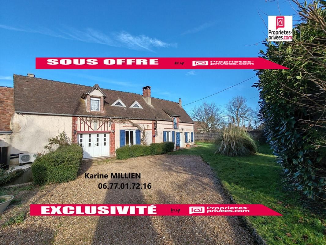 MUZY 27650 Maison de type longère - 1 étage - 3 chambres - Garage - Cave - Cabanon de jardin - Terrain - 225000