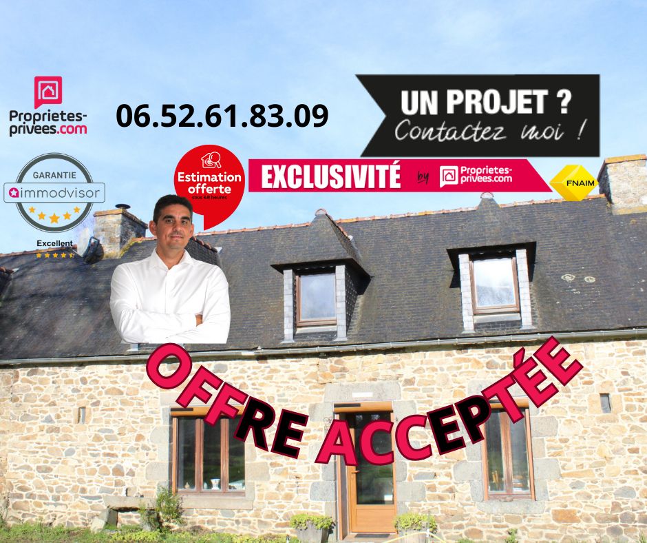 Exclusivité ! Côtes d'Armor 22200 Le Merzer. Longère 2 chambres, dépendances, grenier aménageable, grand terrain