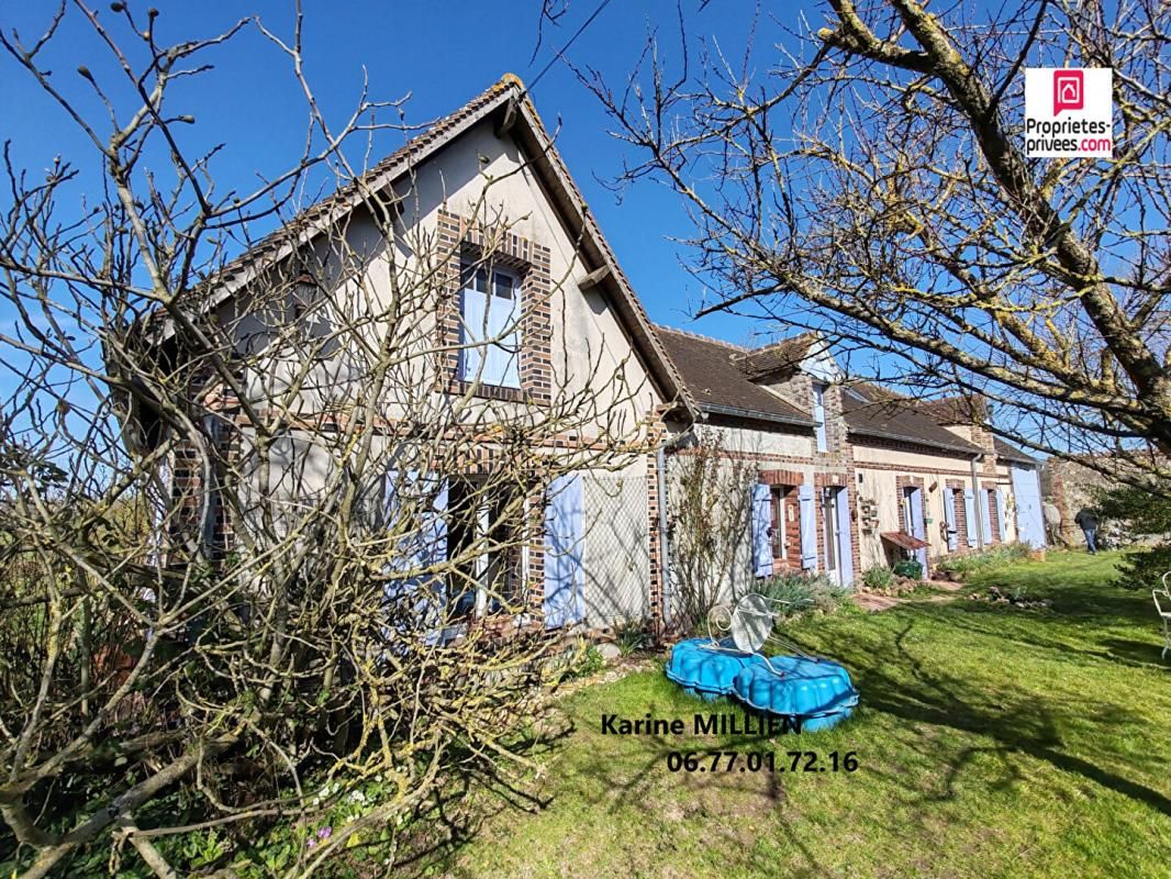 TILLIERES SUR AVRE 27570 Maison individuelle de type longère - 1 étage - 3 chambres - Etage aménagé - Chalet en bois - Terrain - 228000 HAI