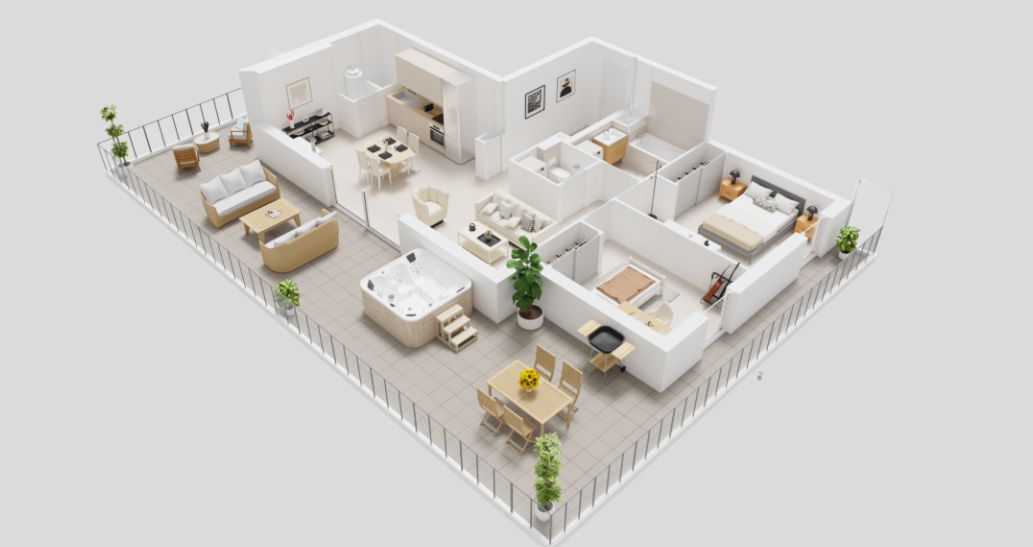 SAUVIAN Appartement récent dernier étage, lumineux, de 65 m², avec spacieuse terrasse exposé Sud 2