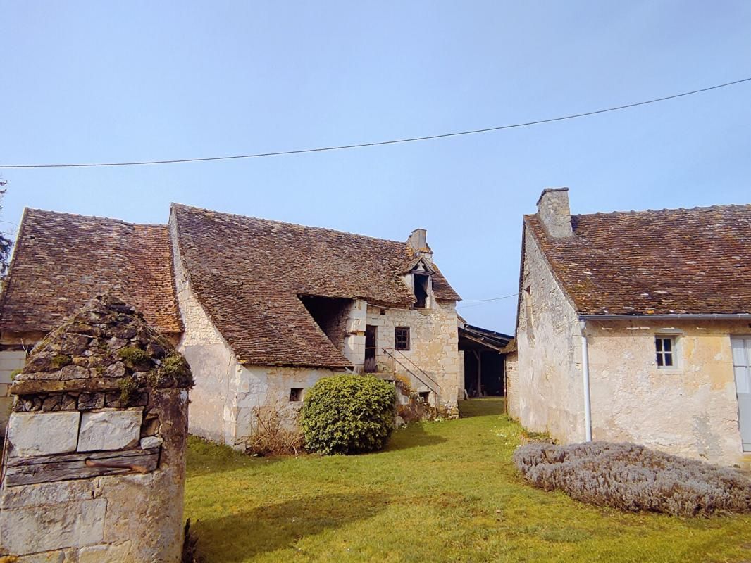 Maison principale et 3 maisonnettes dépendances terrain
