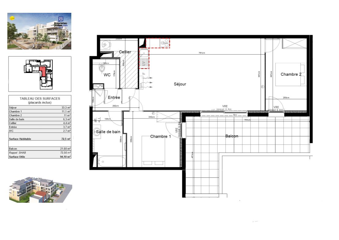 SAUVIAN Appartement récent dernier étage, lumineux, de 72 m², avec terrasse exposé Sud 2