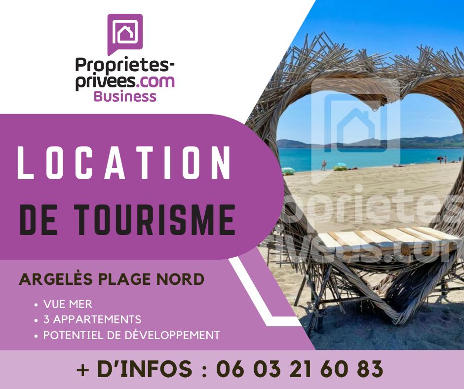 ARGELES SUR MER - investissement locatif 3 appartements vue mer