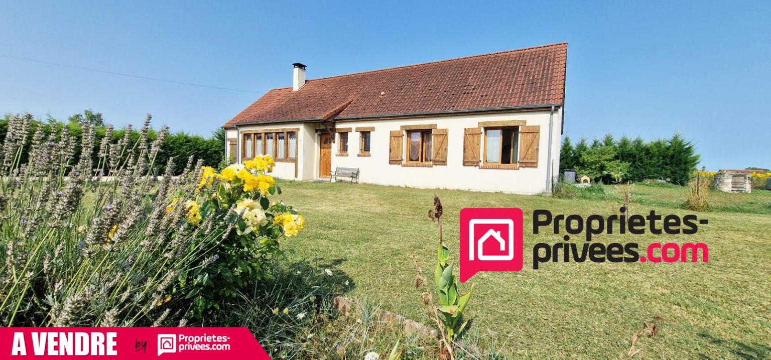 Maison de plain-pied - 101 m² - 5 pièces - 4 chambres - terrain de 1900 m2 avec puits