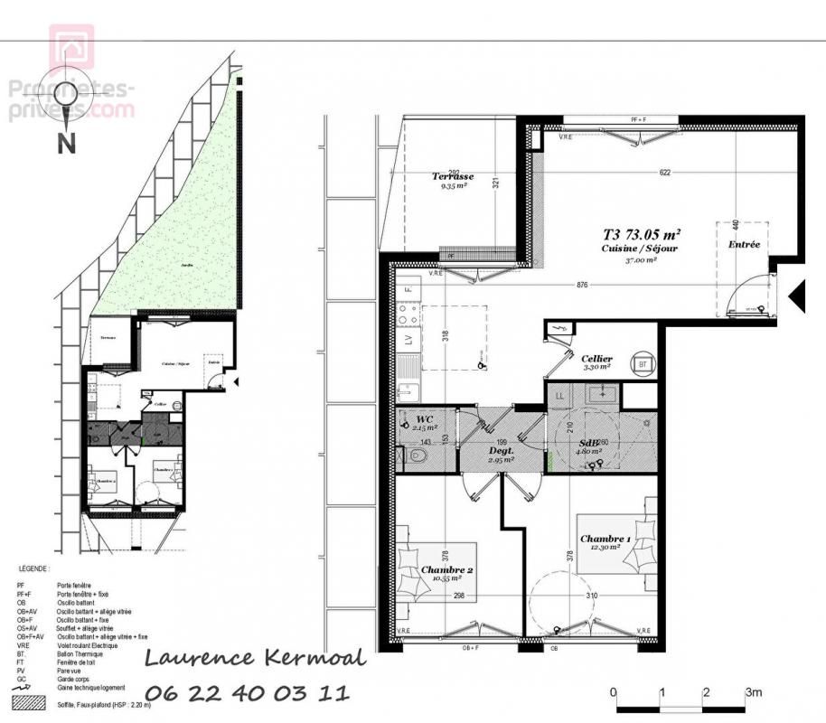 VENTE APPARTEMENT 3 pièces,73m², Jardin, Terrasse, Perros Guirec (22700)