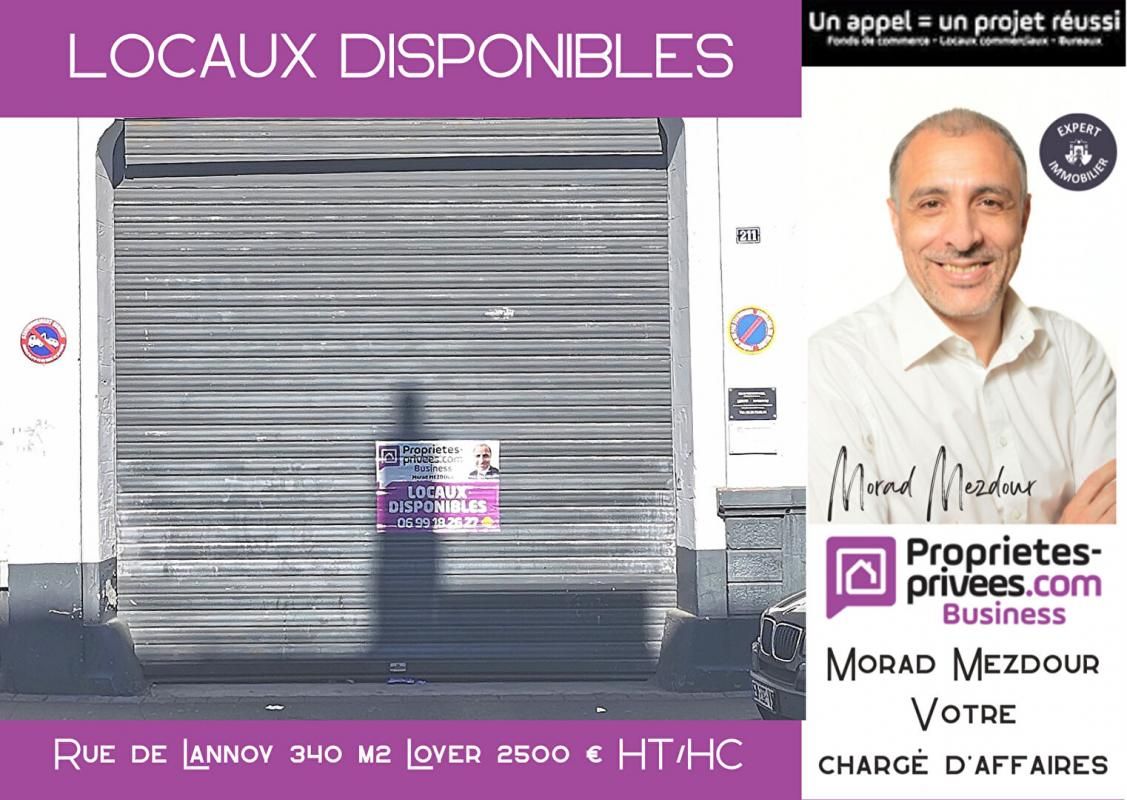 ROUBAIX - LOCAL COMMERCIAL 340 m2 Loyer 2500 euros HT/HC/mois