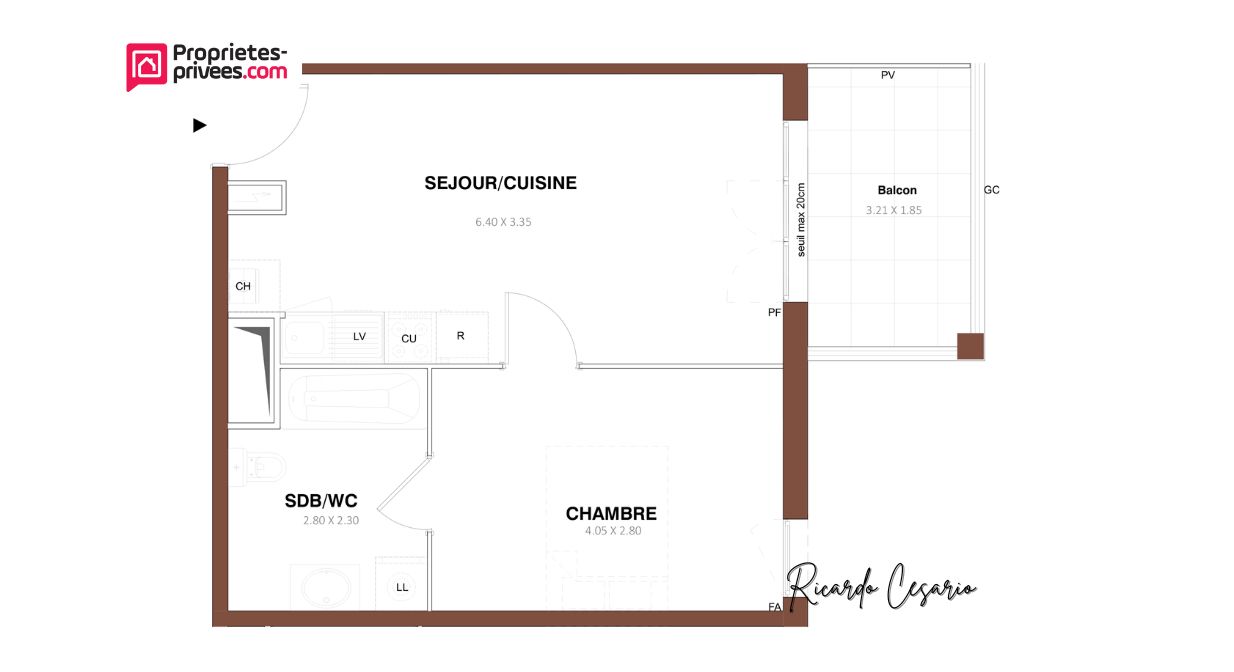 Appartement Pontivy 2 pièce(s) 38.10 m2
