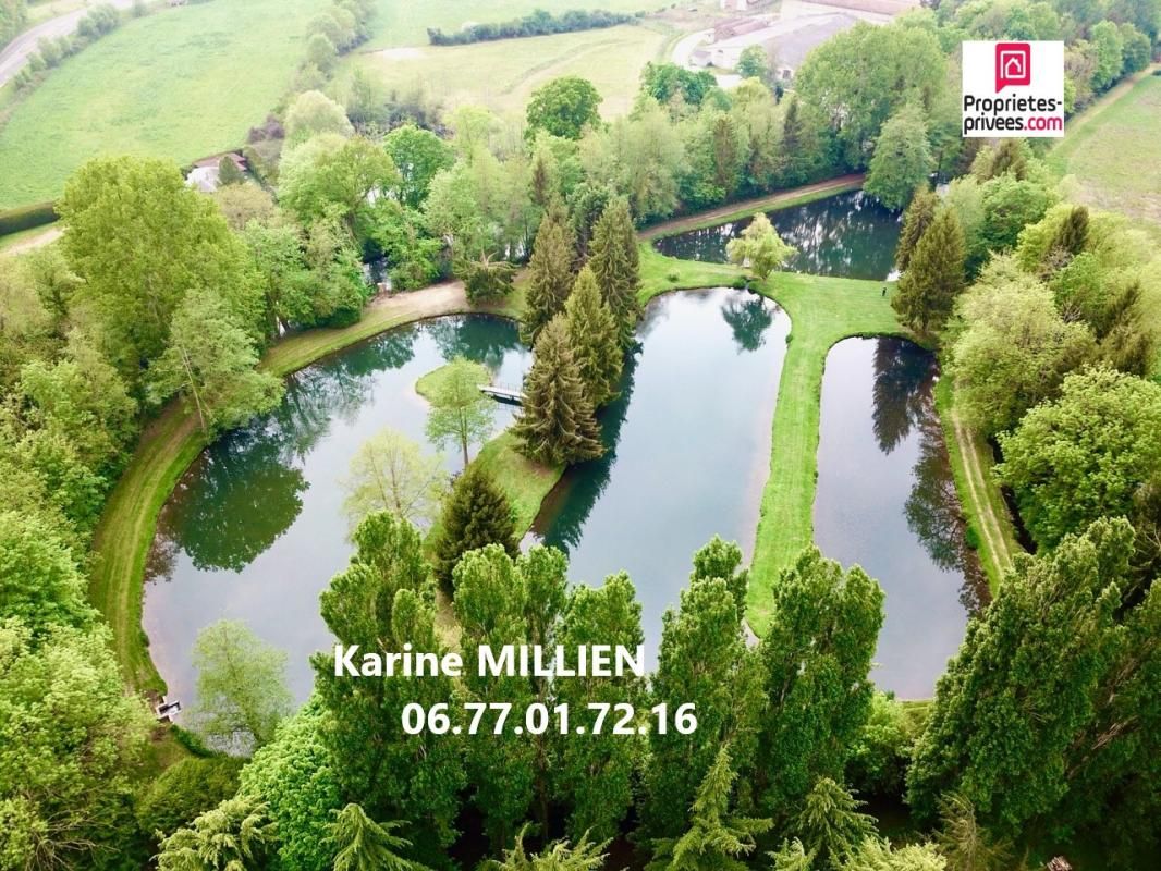 NONANCOURT 27320 Maison individuelle et lodge aménagé, 4 étangs avec bras de rivière, double garage, terrain de plus de 5 Hectares - 570 000 HAI