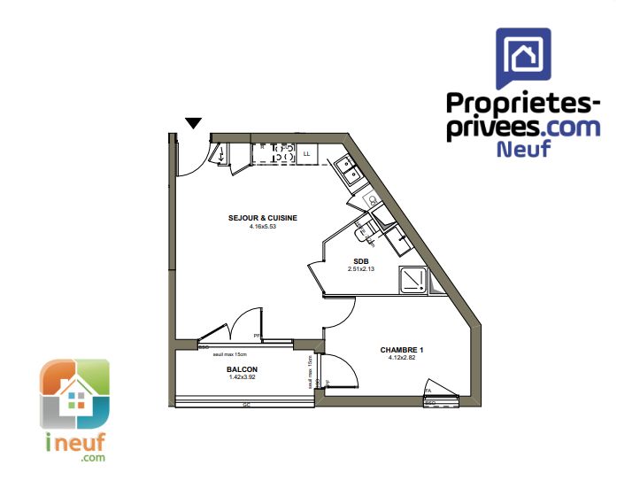 VILLEURBANNE Appartement Villeurbanne 2 pièce(s) 41 m2 3