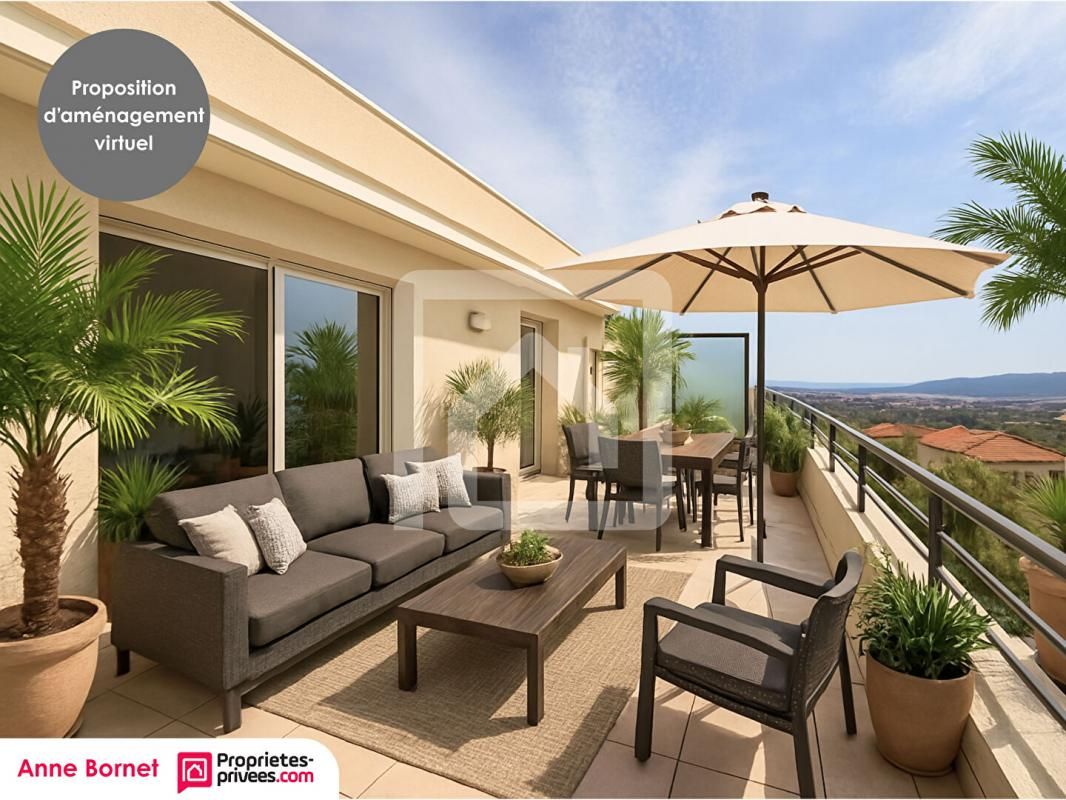 GRASSE Appartement 4 pièces toit terrasse vue mer, piscine et parking sous-sol 4