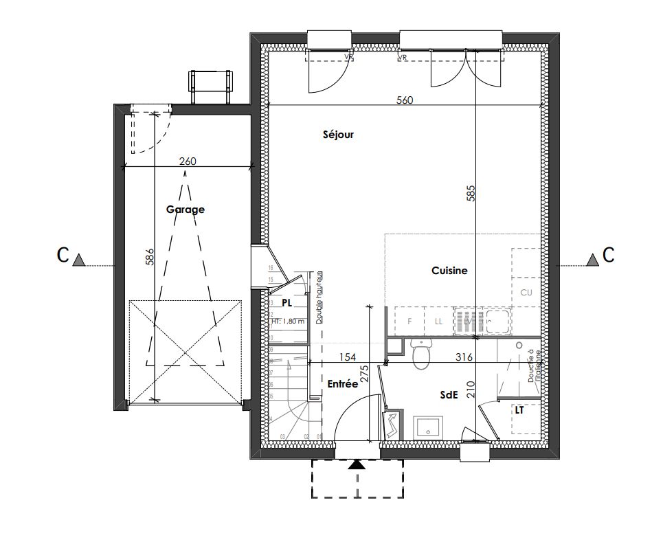 ARZAL Arzal 56190 Maison 4 pièces 82 m2 , garage 4