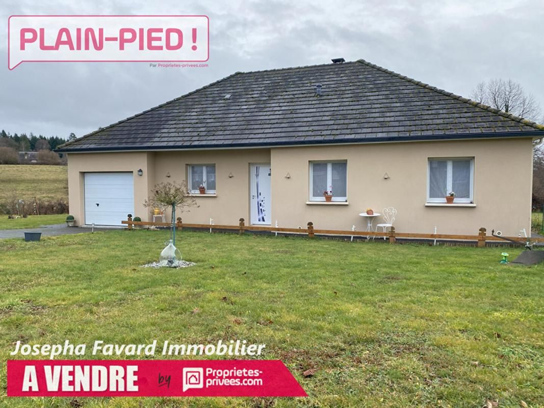 Plain pied -128 m² - 3 chambres -terrain 1200 m² - 19370 Chamberet