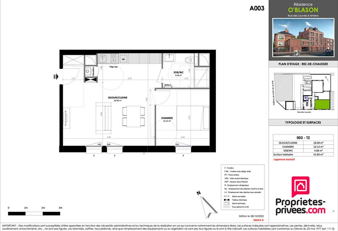 AMIENS Appartement T2 de 43m2 en hyper centre-ville d'Amiens 2