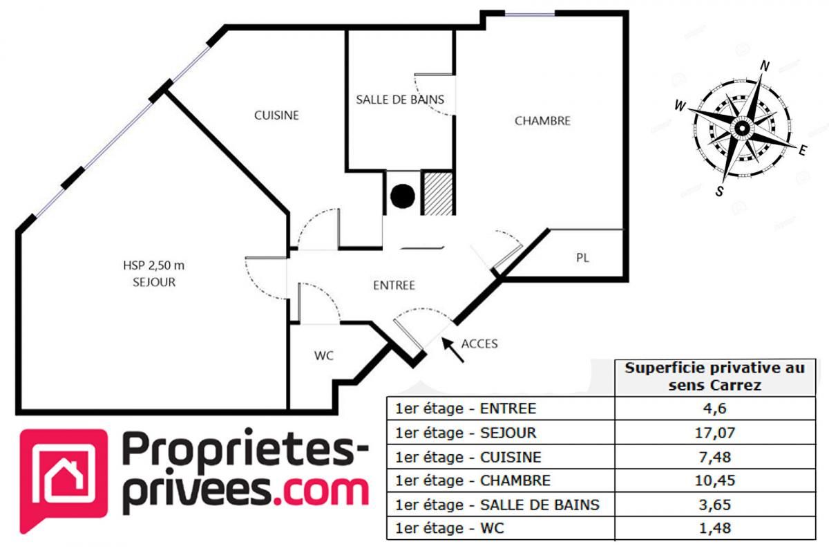 LEVALLOIS-PERRET Appartement Levallois Perret 2 pièce(s) 44.73 m2 2