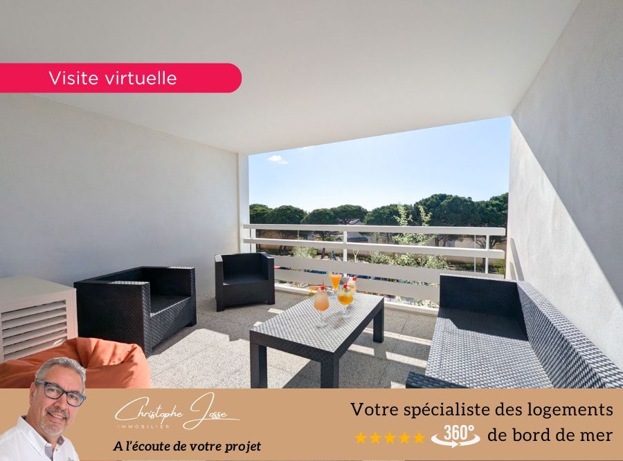 PORT LEUCATE T3 traversant de 62 m2 avec 2 terrasses et parking boxable 3