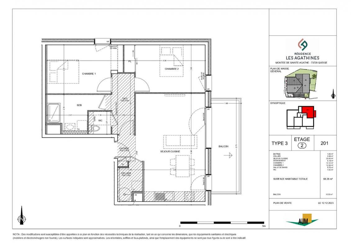 QUEIGE Appartement 3 pièces dans la résidence Les Agathines 3