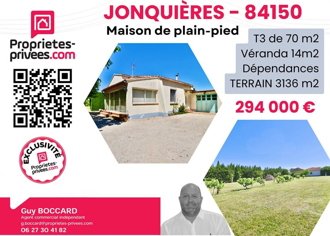 Maison Jonquières 70 m2 + Terrain 3136m2